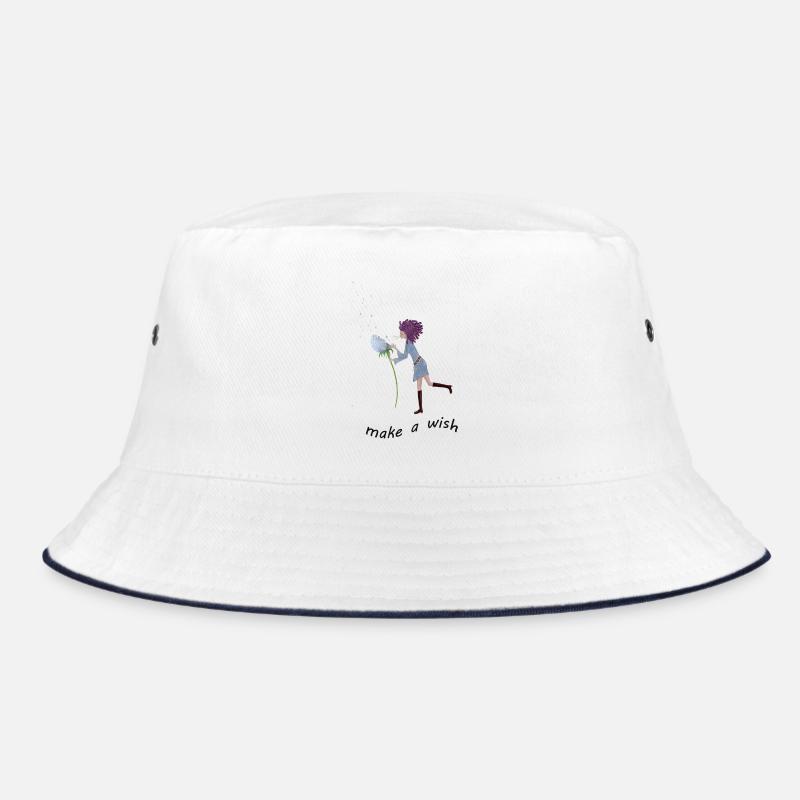 Wünsch Dir was ,glaube daran das es sich erfüllt - Bucket Hat - Weiß/Navy
