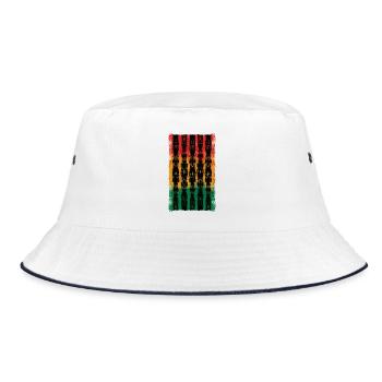 Gradient with symmetry and pattern - Bucket Hat - white/navy - Front