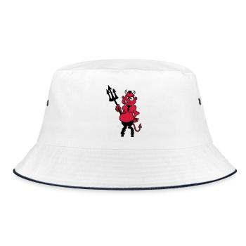 Fat red devil - Bucket Hat - white/navy - Front