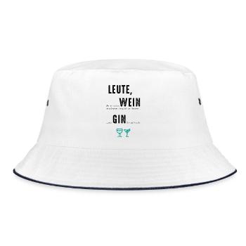GIN geht auch - Bucket Hat - Weiß/Navy - Vorne