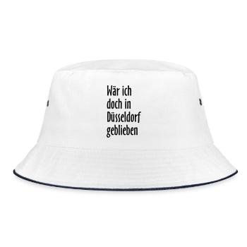 Wär ich doch in Düsseldorf geblieben - Bucket Hat - Weiß/Navy - Vorne