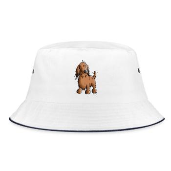 Danica der Dackel - Bucket Hat - Weiß/Navy - Vorne