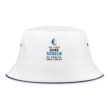 Lustige Sprüche für Segler - Bucket Hat - Weiß/Navy - Vorne