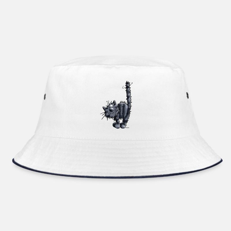 Süße Katze - Bucket Hat - Weiß/Navy