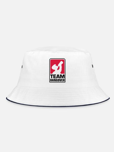 team logo hangover - Bucket Hat - Weiß/Navy - Vorne