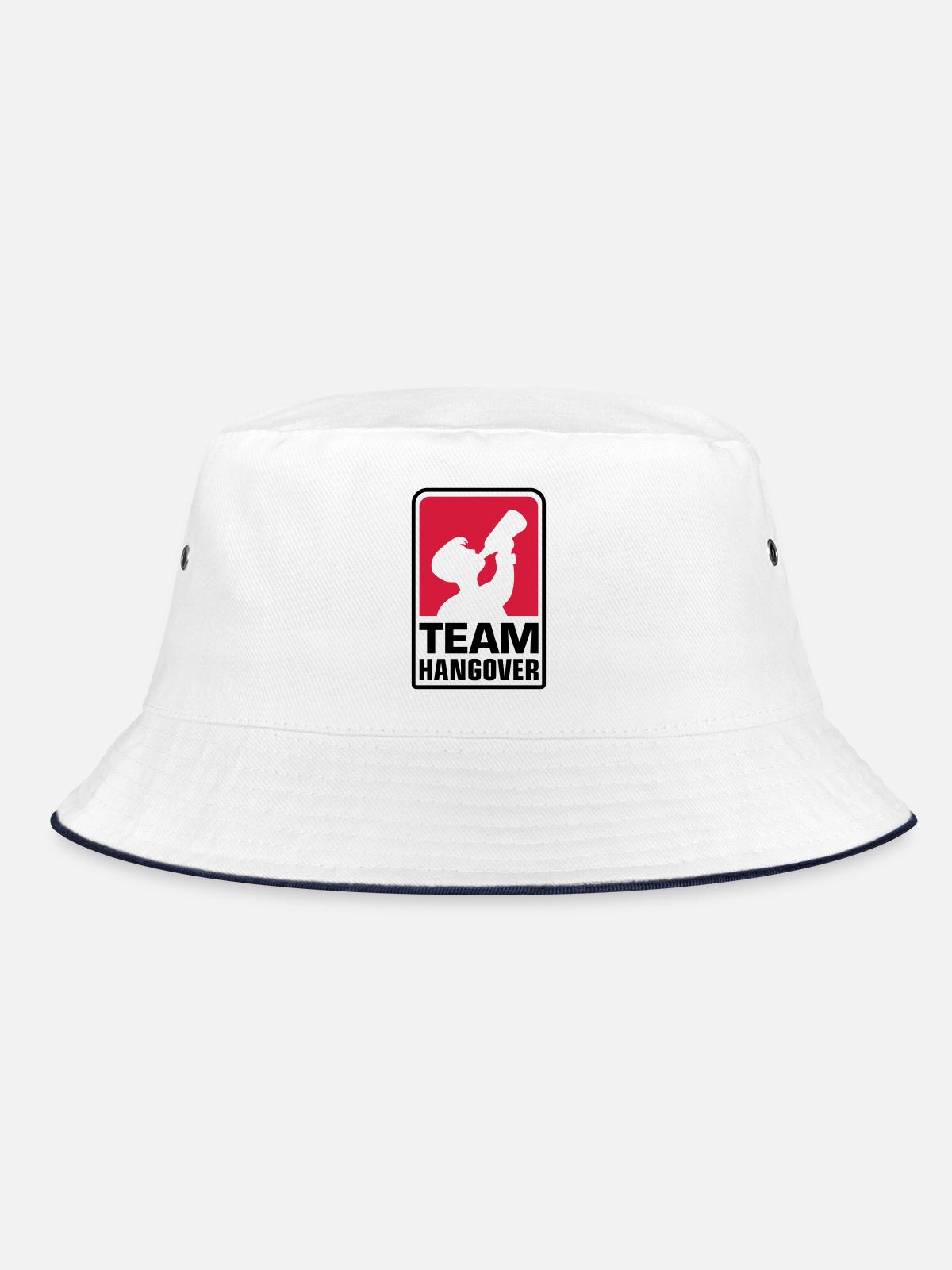 team logo hangover - Bucket Hat - Weiß/Navy - Vorne