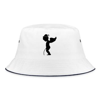 Pee break at the - Angel pees - Bucket Hat - white/navy - Front