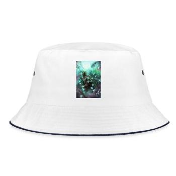 Forest cat in the magic forest - Bucket Hat - white/navy - Front