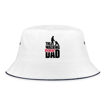 The walking (grand) dad - grandad - Bucket Hat - white/navy - Front
