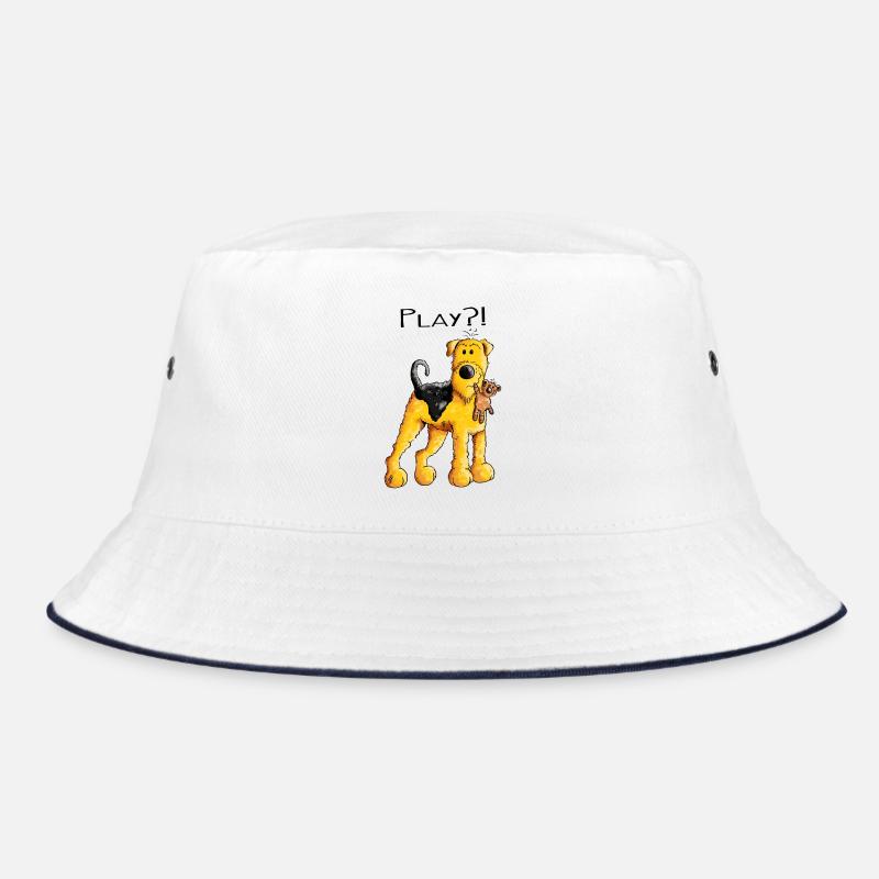 Play Airedale Terrier mit Teddy - Comic - Fun Bucket Hat