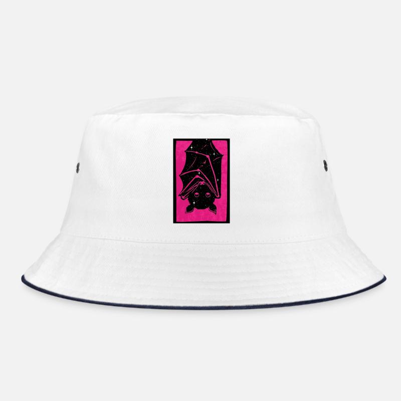 Spacebat Print - Bucket Hat - Weiß/Navy
