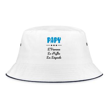 Papy Papi Grand Père Grand-Père Famille Noël - Bucket Hat - white/navy - Front
