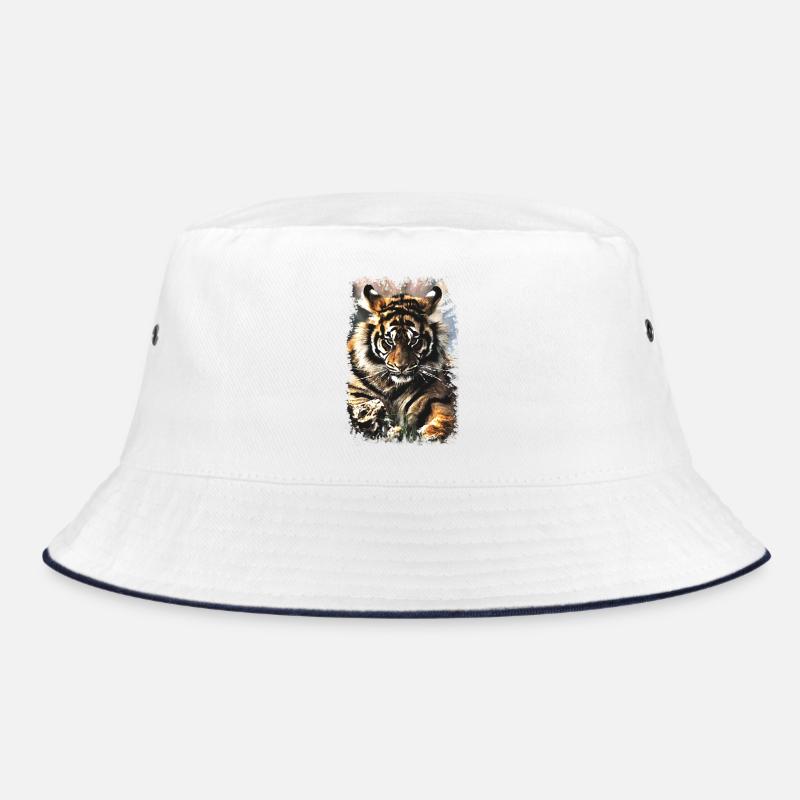 Tiger - Bucket Hat - Weiß/Navy