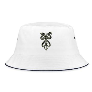 Snake Sword Gothic Fashion Fun Fun - Bucket Hat - white/navy - Front