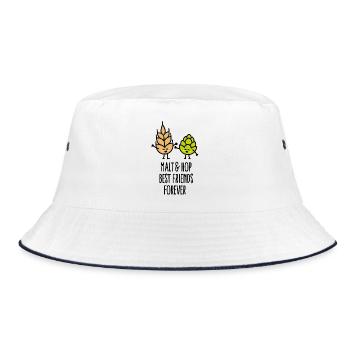 Funny malt hop best friends forever BFF beer mates - Bucket Hat - white/navy - Front