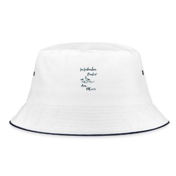 In Gedanken Barfuß am Meer - Bucket Hat - Weiß/Navy - Vorne