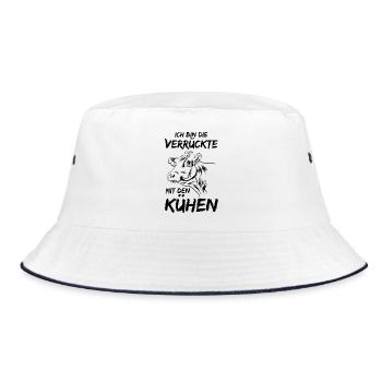 Kuh Kühe - Bucket Hat - Weiß/Navy - Vorne