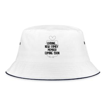 Pregnancy announcement - Bucket Hat - Weiß/Navy - Vorne