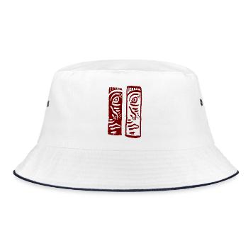 Faces 2 in 1 - Bucket Hat - white/navy - Front