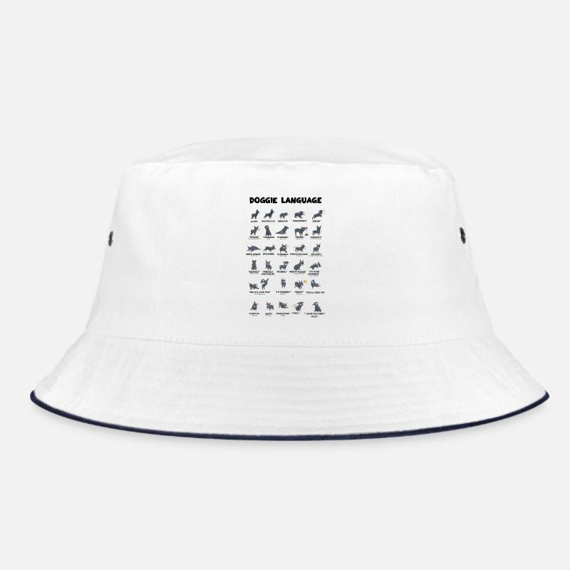 Hundesprache - Bucket Hat - Weiß/Navy