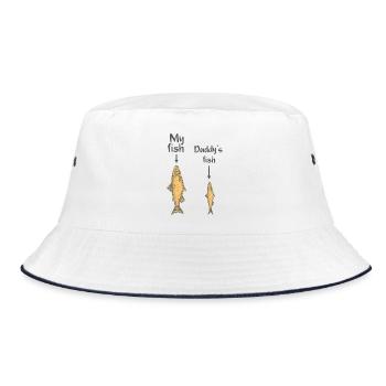 My fish, Daddy´s fish - Bucket Hat - Weiß/Navy - Vorne