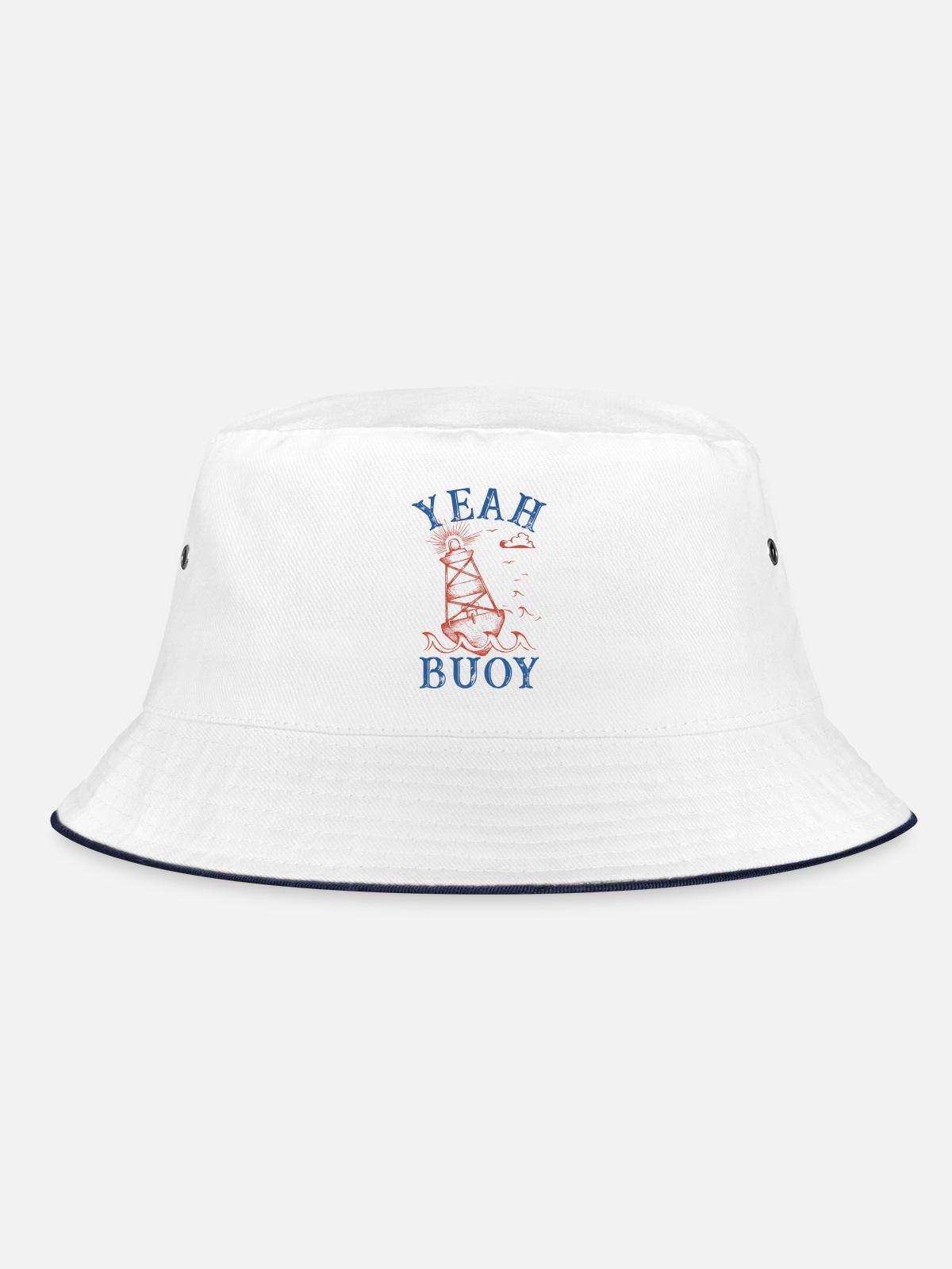 yeah buoy Graphic - Bucket Hat - white/navy - Front