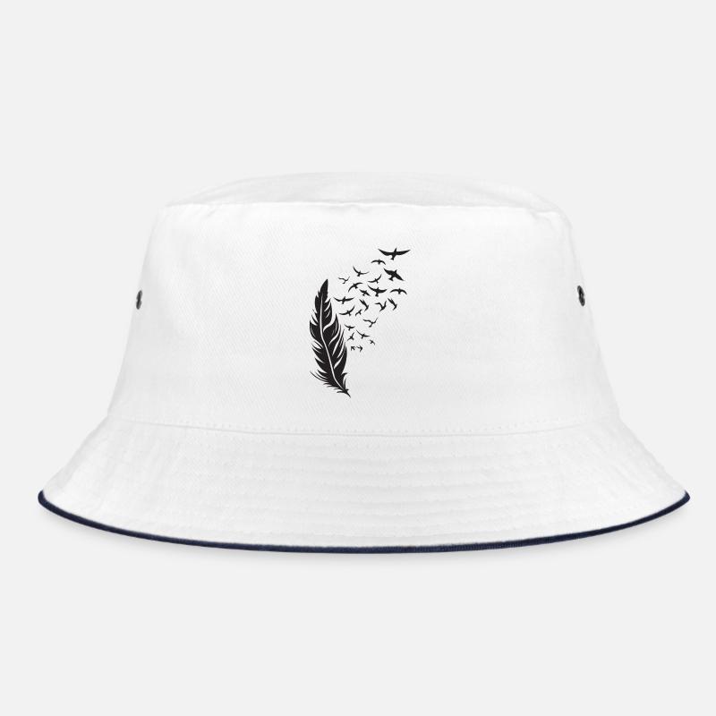 Federflug Silhouette mit Vogelzug Bucket Hat
