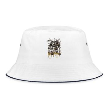 Schwarzgeld und Goldener Schwarm - Bucket Hat - Weiß/Navy - Vorne