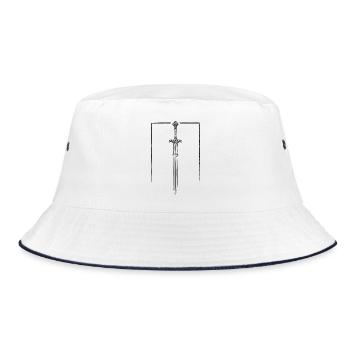 Schwert in Rahmen - Bucket Hat - Weiß/Navy - Vorne