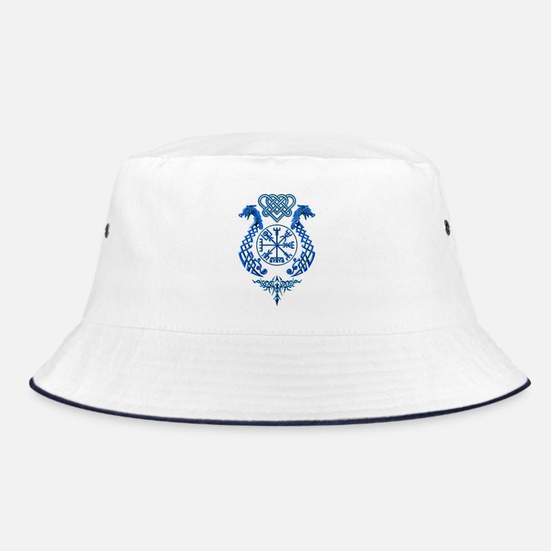 DrachenSymbol - Bucket Hat - Weiß/Navy