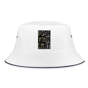 push your limit - Bucket Hat - white/navy - Front