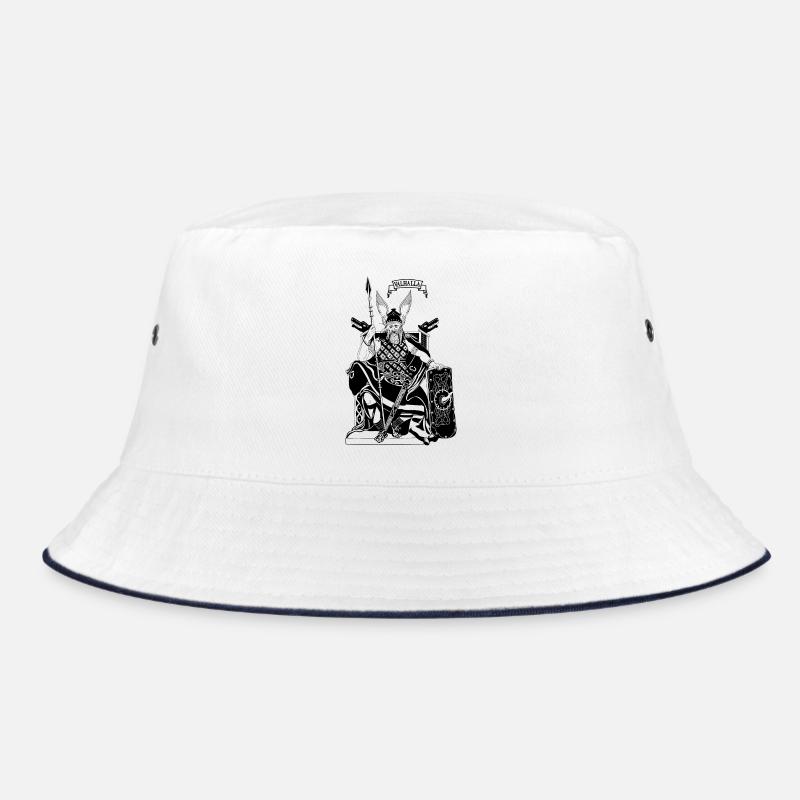 Odin on throne black Bucket Hat