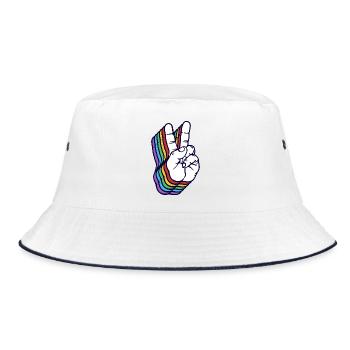 Peace Movement Peace Peace Sign Love - Bucket Hat - white/navy - Front