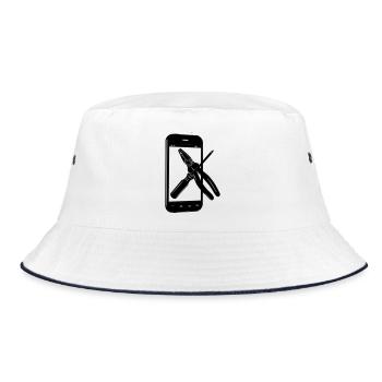 Smartphone with tools - Bucket Hat - white/navy - Front