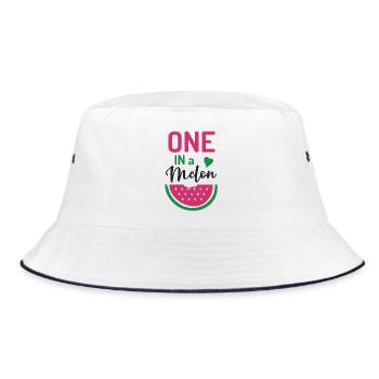 Eins in einer Melone - Bucket Hat - Weiß/Navy - Vorne