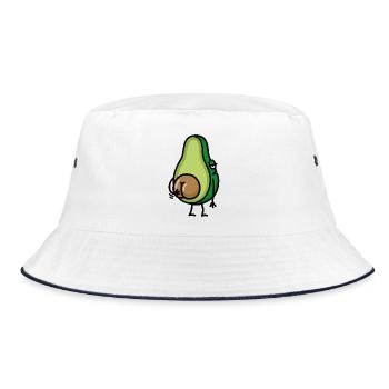 Lustig Avocado Hintern Arsch kratzen Geschenkidee - Bucket Hat - Weiß/Navy - Vorne