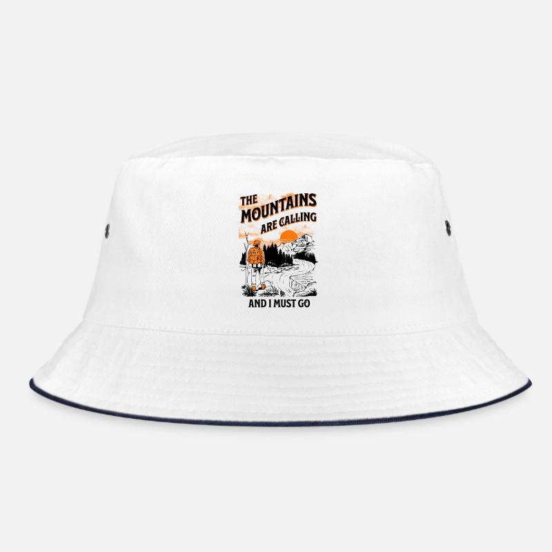 Mountains are calling I must go Climber Hiker - Bucket Hat - white/navy