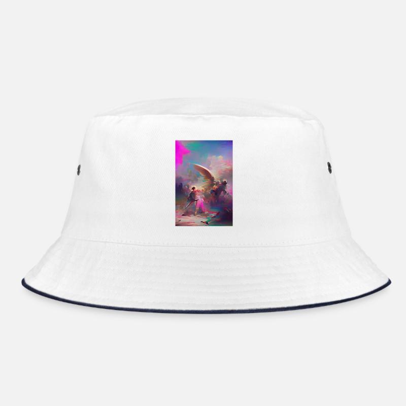 Samurai Warrior Angel Final Battle Pastel Artwork Bucket Hat