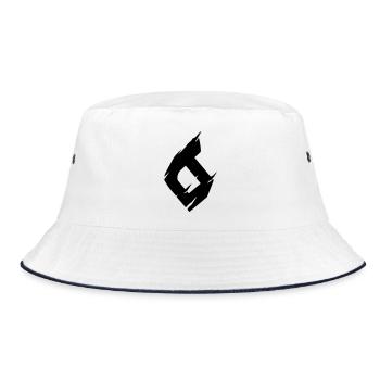 6 - Number - Bucket Hat - white/navy - Front