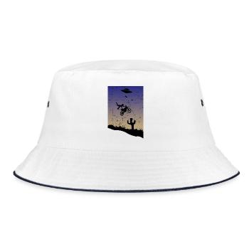 Motocross Stunt - Bucket Hat - Weiß/Navy - Vorne