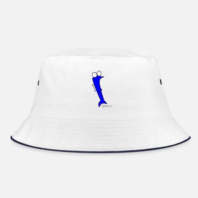 Plötzfisch - Piscis Rutilus - Bucket Hat - Weiß/Navy