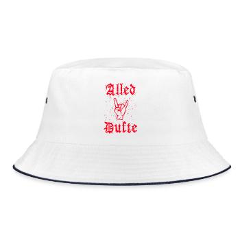 "Alled Dufte" cooler berliner Spruch - Bucket Hat - Weiß/Navy - Vorne