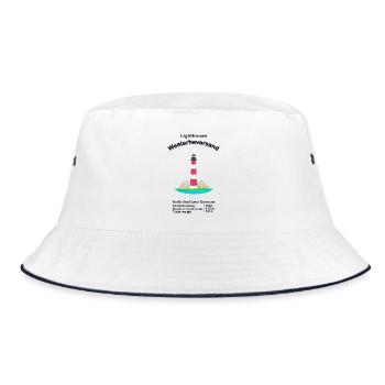 Leuchtturm Westerheversand Nordsee Deutschland - Bucket Hat - Weiß/Navy - Vorne