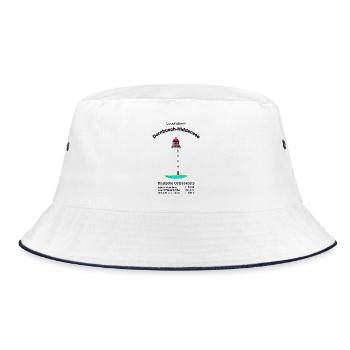 Leuchtturm Dornbusch- Hiddensee, Zeichnung - Bucket Hat - Weiß/Navy - Vorne