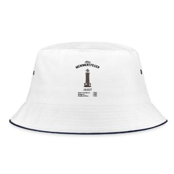 Island Juist, Old Memmert Fire, Lighthouse - Bucket Hat - white/navy - Front