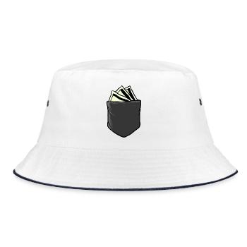 Bargeld Taschengeld - Bucket Hat - Weiß/Navy - Vorne