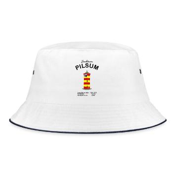 Lighthouse Pilsum, East Frisia, German North Sea - Bucket Hat - white/navy - Front