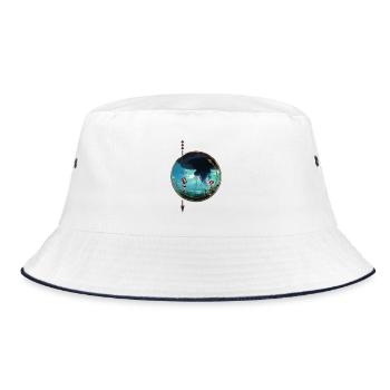 Stunning jellyfish float in the sky - Bucket Hat - white/navy - Front