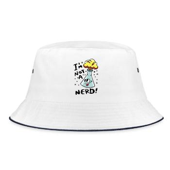 I'm not a nerd - Bucket Hat - white/navy - Front