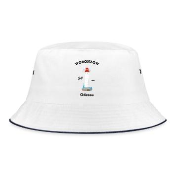 Golf von Odessa Schwarzes Meer Leuchtturm Woronzow - Bucket Hat - Weiß/Navy - Vorne